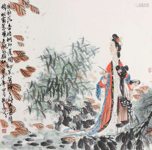 冯远（b.1952） 2003年作 人物 立轴 纸本设色