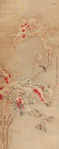 陈之佛（1896～1962） 雪中花更繁 立轴 绢本设色