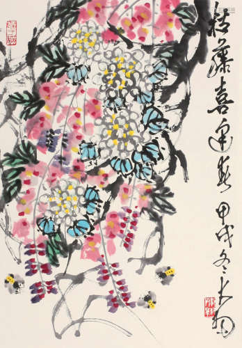 陈大羽（1912～2001） 1994年作 花卉 立轴 纸本设色