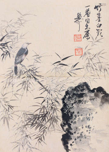 谢稚柳（1910～1997） 竹簧白头 镜心 纸本设色