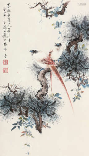 颜伯龙（1898～1954） 花鸟 立轴 纸本设色