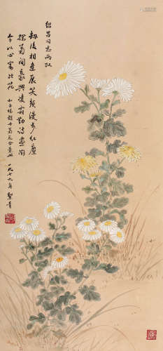 胡絜青（1905～2001） 1979年作 花卉 立轴 纸本设色