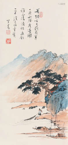 溥儒（1896～1963） 山水 立轴 纸本设色