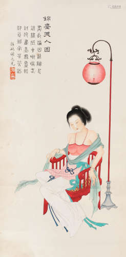 谢之光（1900～1976） 美人图 立轴 纸本设色