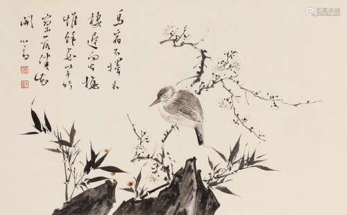 溥儒（1896～1963） 花鸟 立轴 纸本水墨