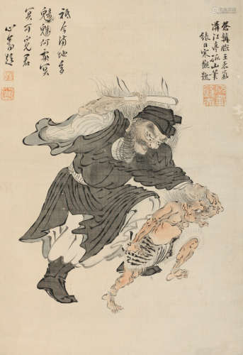 溥儒（1896～1963） 钟馗捉鬼 镜心 绢本设色
