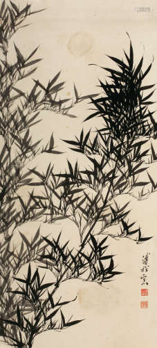 溥松窗（1931～1991） 风竹图 立轴 纸本水墨
