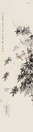 颜伯龙（1898～1954） 1943年作 花鸟 立轴 纸本设色