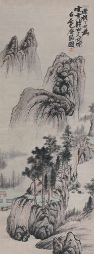 张瑞图（1570～1641） 山水 立轴 纸本设色