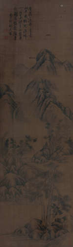 董其昌（1555～1636） 1636年作 山水 立轴 绢本设色