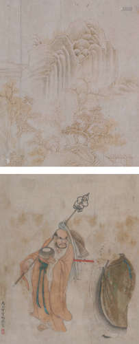 丁云鹏（1547～1628） 道释人物 立轴 纸本设色