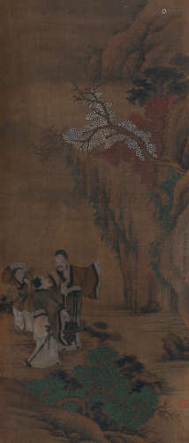 禹之鼎（1647～1716） 1710年作 人物故事 立轴 绢本设色