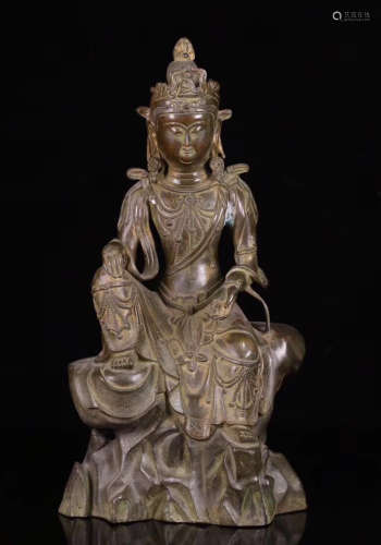 10-12TH CENTURY, A GUANYIN DESIGN OLD BRONZE STATUE, SONG DYNASTY