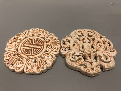 206BC-220AD, A PAIR OF JADE, HAN DYNASTY