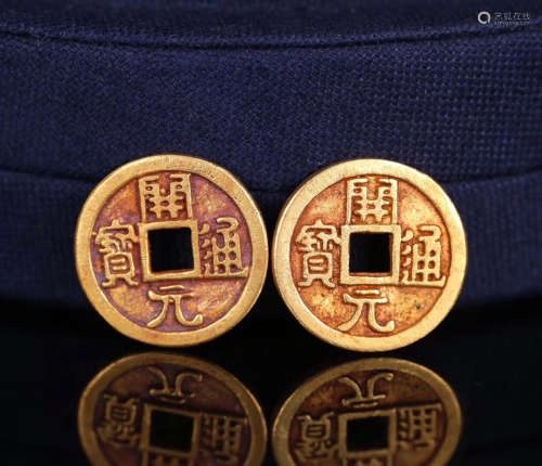 A PAIR OF GOLD COINS