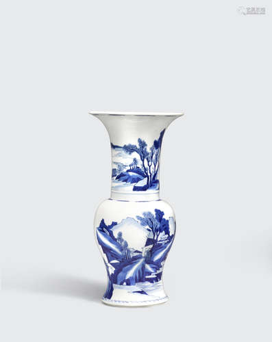 Kangxi period A blue and white phoenix tail vase