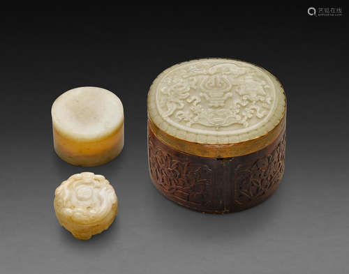 19th century and later A group of THREE JADE SCHOLAR'S OBJECTS