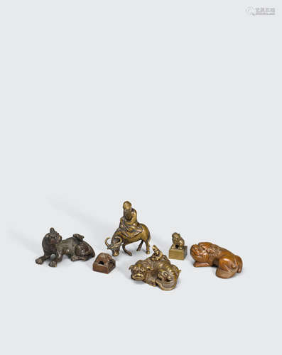 Ming and Qing dynasties A GROUP OF BRONZE WEIGHTS AND SEALS