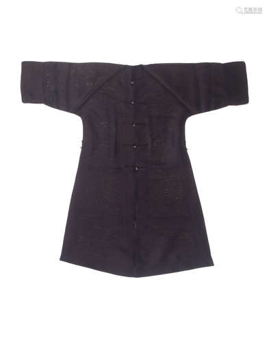 Late Qing/Republic period A midnight blue silk gauze man's surcoat