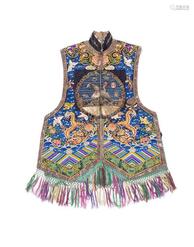 19th century A embroidered silk vest for the wife of a civil official