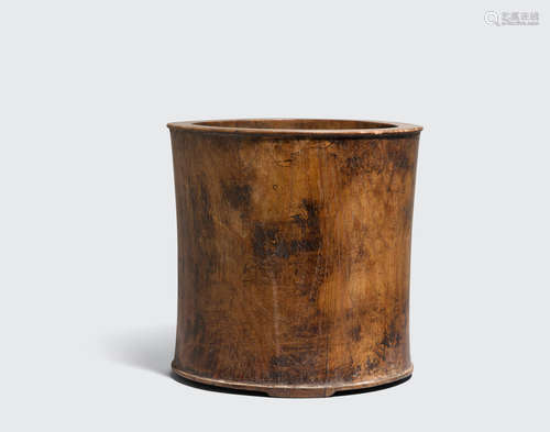 Qing dynasty A hardwood brush pot