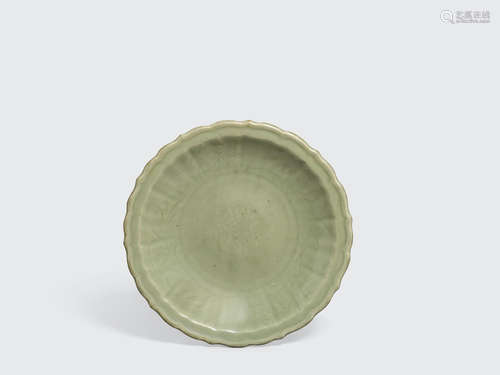 Ming dynasty A longquan celadon dish with foliate rim