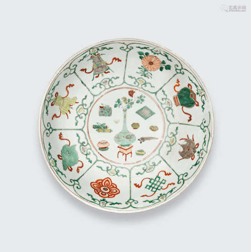 Kangxi period A Famille verte enameled dish