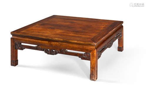 19th century A hardwood square kang table