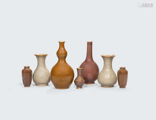 Late Qing/Republic period A group of four small monochrome-glazed vases