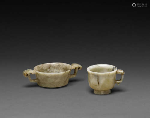 two archaistic jade cups