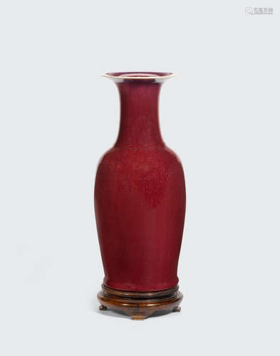 Late Qing/Republic period A Tall Transmutation Red Baluster Vase