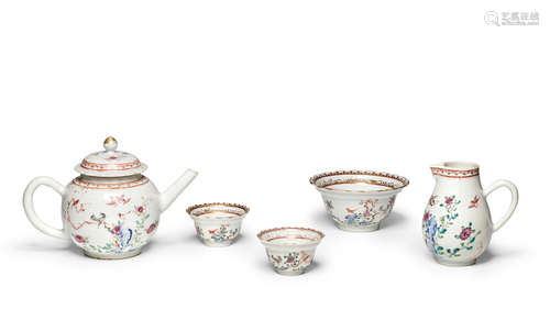 19th century An export famille rose partial tea set