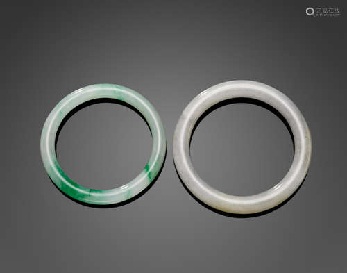 Two jadeite bangles