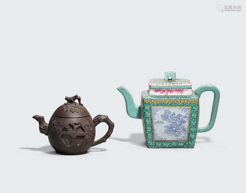 Two yixing teapots