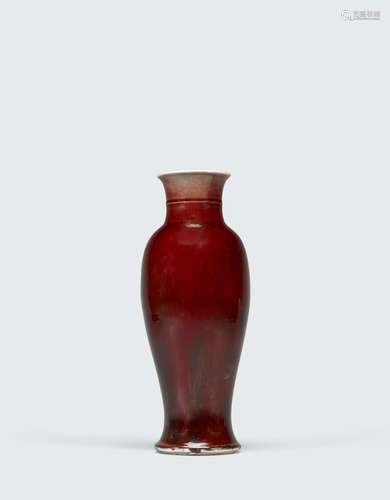 18th century A copper red glazed baluster vase