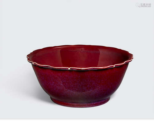 A large transmutation red glazed bowl