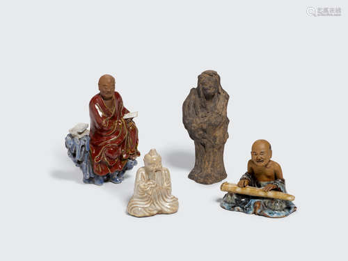 Republic Period A group of four Shiwan pottery figures