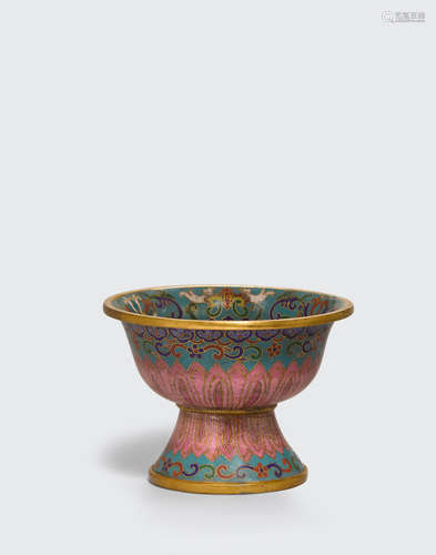 Republic period A cloisonné enamel footed lotus cup