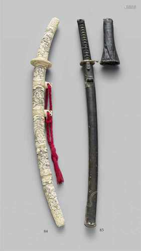 Zierschwert. Spätes 19. Jh.Katana-Klinge: L 64,4 cm, shinogi zukuri, suguha hamon. Leicht fleckig.