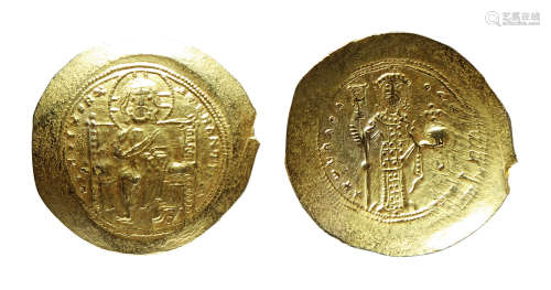 拜占庭王朝君士坦丁十世碟形金币一枚