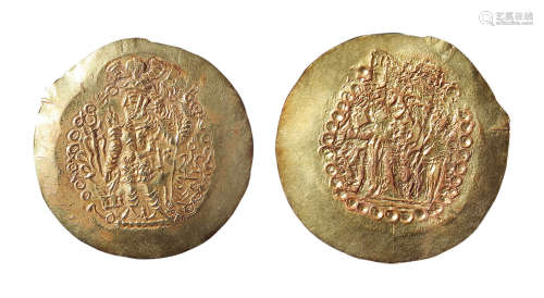 贵霜萨珊王朝巴赫兰一世金币一枚