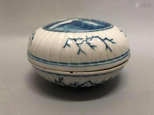 17-19TH CENTURY, A BLUE&WHITE COMPACT , QING DYNASTY