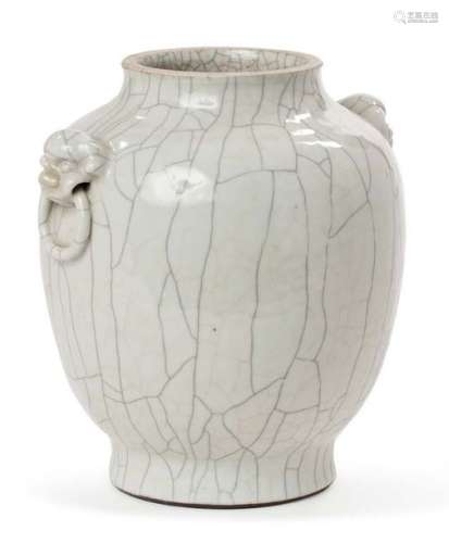 CHINE FIN XIXE SIÈCLE Vase en céramique craquel...