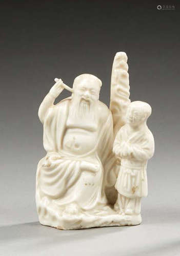 CHINE (DEHUA) Groupe en porcelaine dit blanc de...