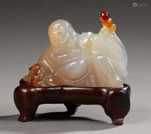 CHINEFigurine en agate sculpté représentant un ...