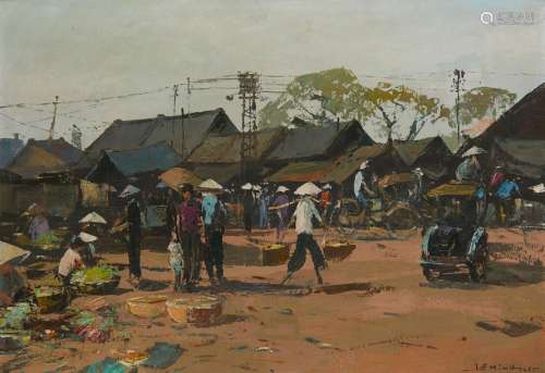 LÊ MINH (1937) Ecole vietnamienne Huile sur toi...