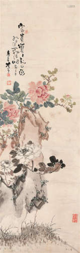 高凤翰（1683～1749） 富贵白头 立轴 设色纸本