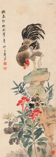 莲溪（1816～1884） 大吉图 立轴 设色绢本