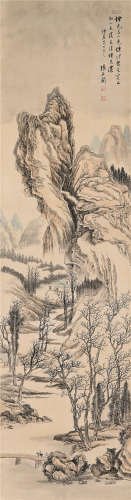 张石园（1898～1959） 拟古山水 立轴 设色绢本