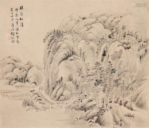 何维朴（1842～1922 ） 林峦松清 立轴 水墨纸本